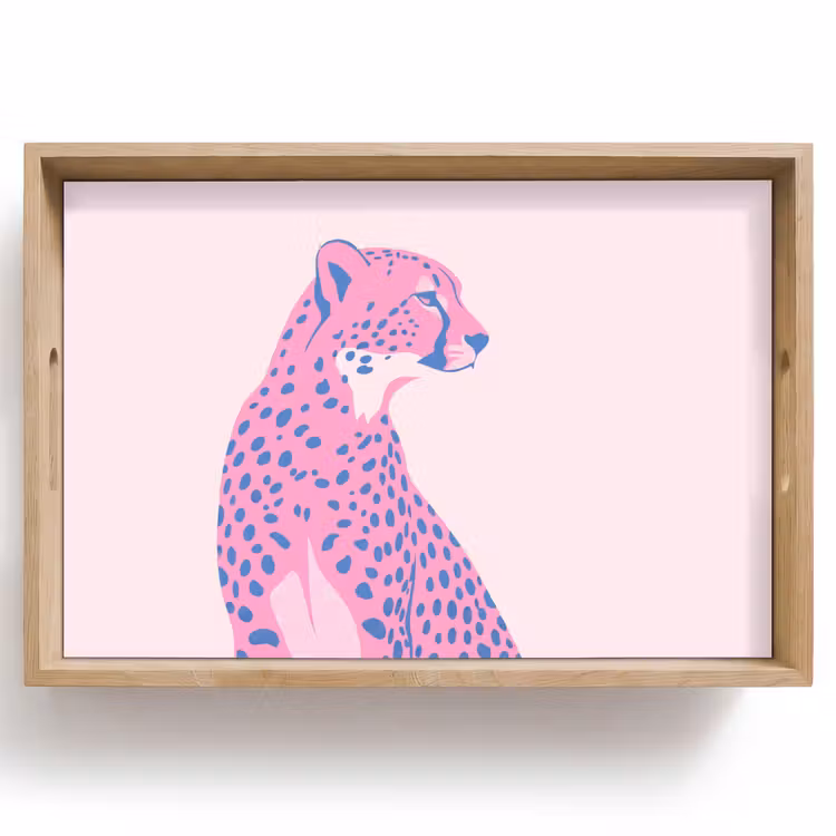 Dienblad - Dieren - Profiel - Abstract - Roze - Blauw — 1