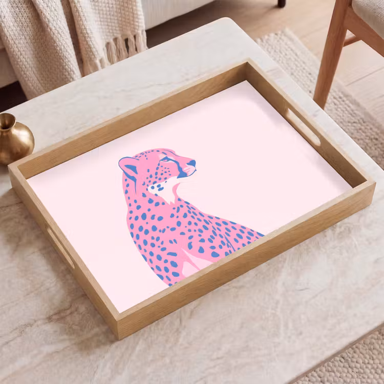 Dienblad - Dieren - Profiel - Abstract - Roze - Blauw — 2