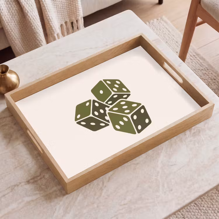 Dienblad - Dobbelsteen - Spel - Groen - Abstract — 2