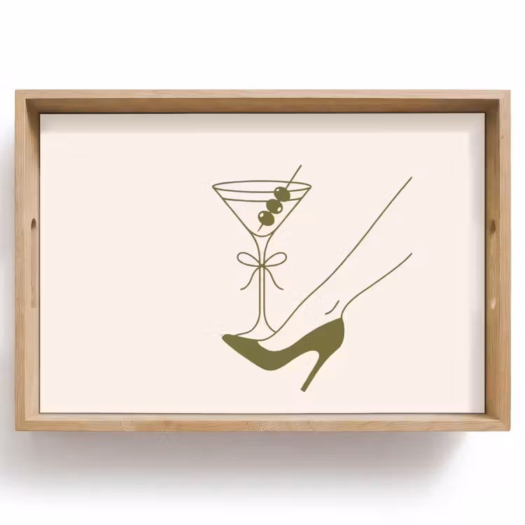Dienblad - Drank - Martini - Hoge hak - Mode - Groen — 1