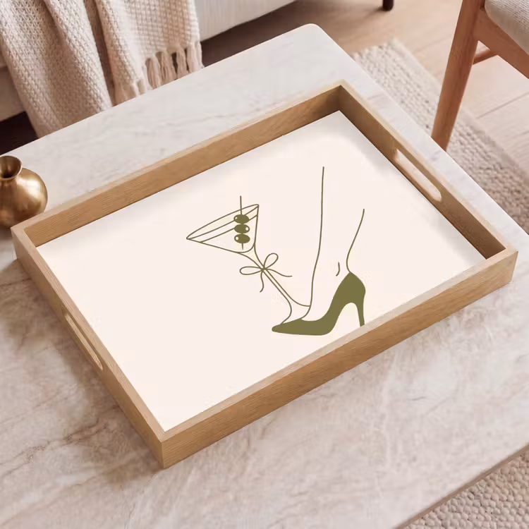 Dienblad - Drank - Martini - Hoge hak - Mode - Groen — 2