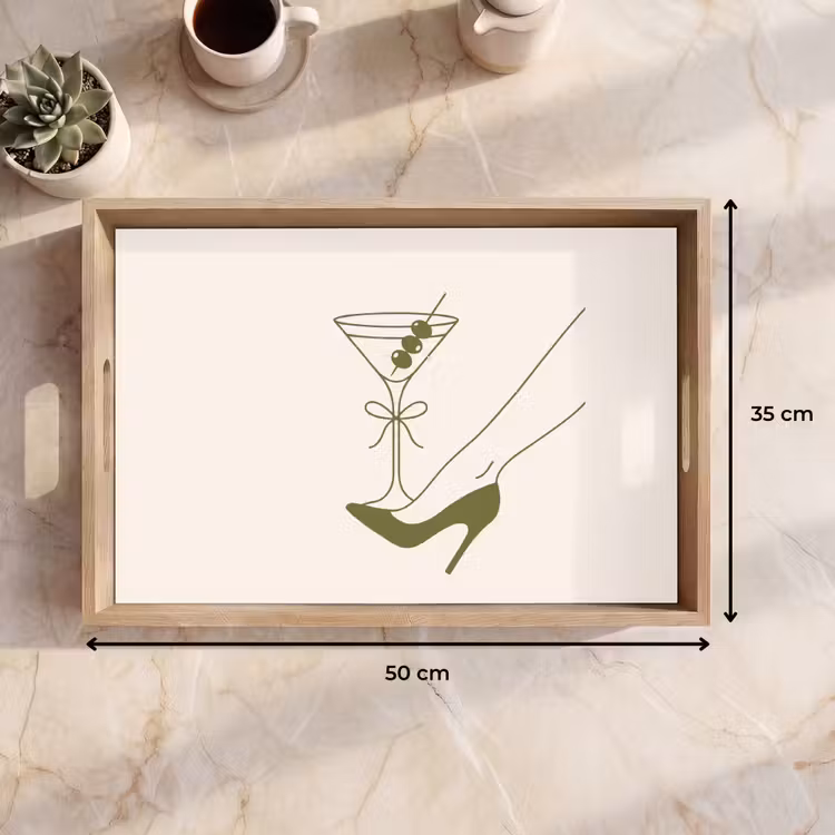 Dienblad - Drank - Martini - Hoge hak - Mode - Groen — 9