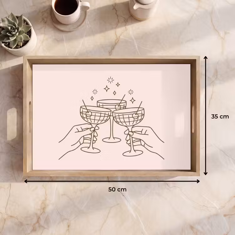 Dienblad - Drankjes - Feest - Proosten - Minimalistisch - Groen — 9