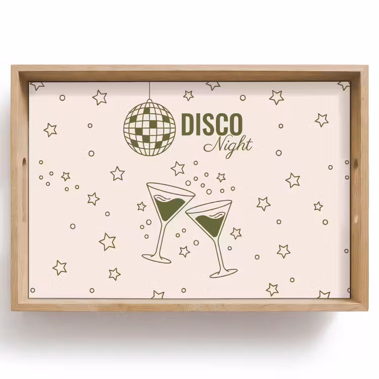 Dienblad - Feest - Disco - Drank - Illustratie - Groen — 1