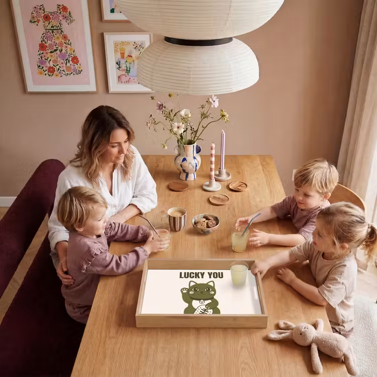 Dienblad - Kat - Geluk - Dieren - Modern - Groen — 7