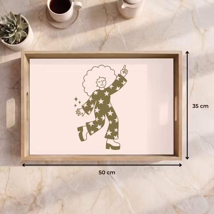 Dienblad - Mensen - Dansend - Feest - Vintage - Groen — 9