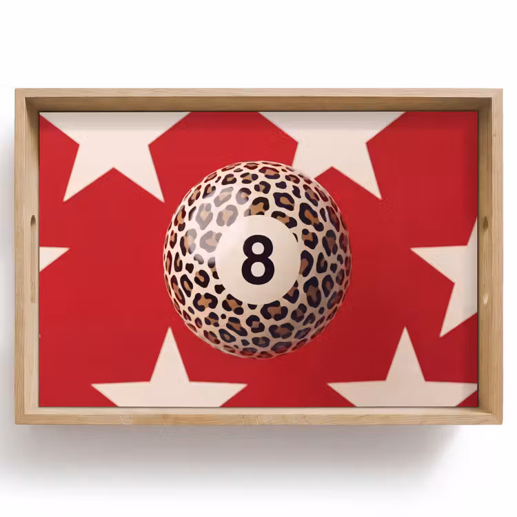 Dienblad - Spel - Dierenprint - Nummer 8 - Modern - Rood — 1