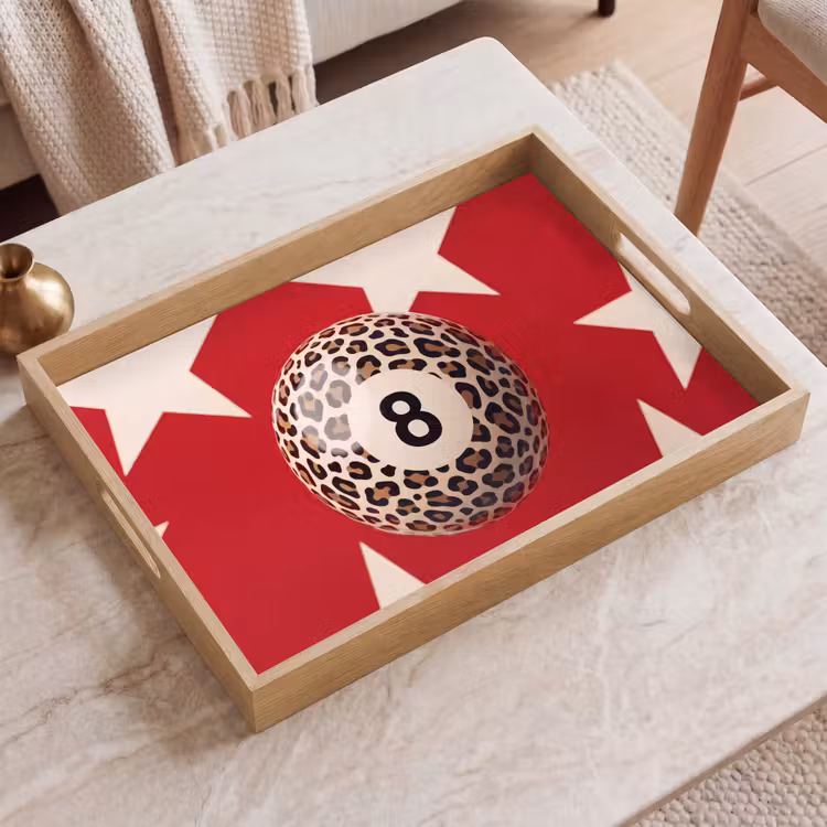 Dienblad - Spel - Dierenprint - Nummer 8 - Modern - Rood — 2