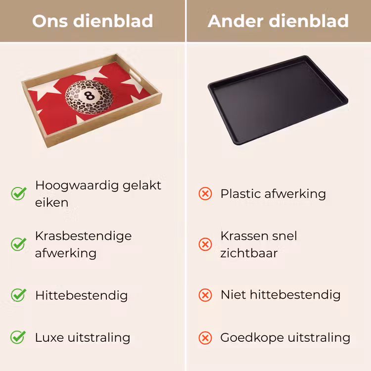 Dienblad - Spel - Dierenprint - Nummer 8 - Modern - Rood — 3