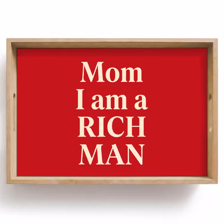 Dienblad - Tekst - Rijkdom - Motivatie - Rood - Modern — 1