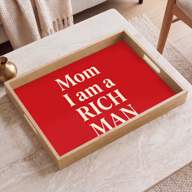 Dienblad - Tekst - Rijkdom - Motivatie - Rood - Modern — 2