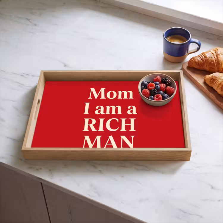 Dienblad - Tekst - Rijkdom - Motivatie - Rood - Modern — 4