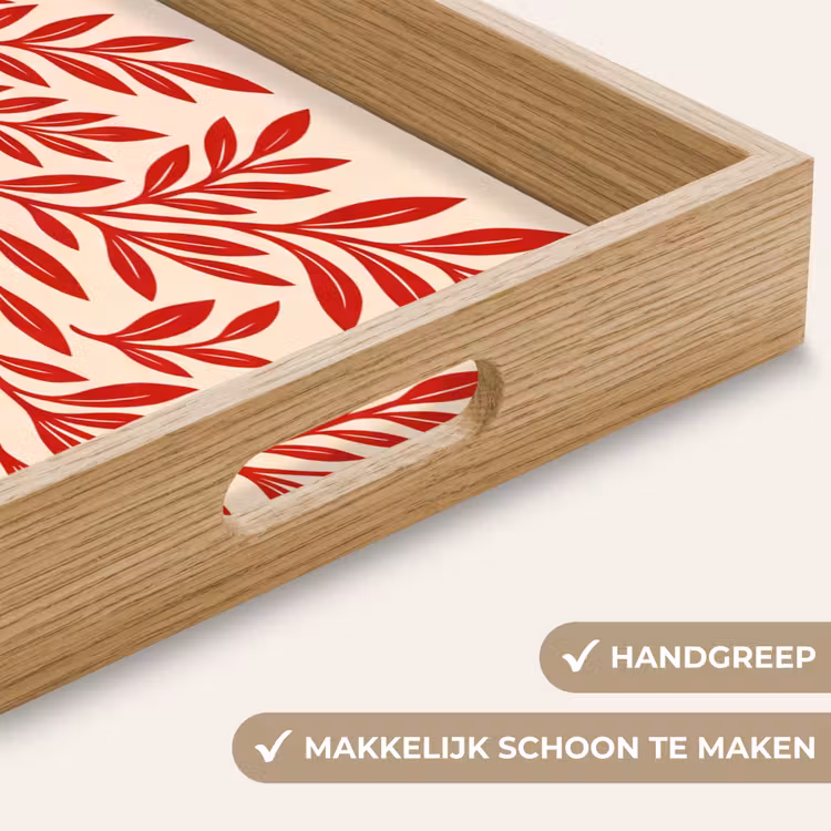 Dienblad - Vaas - Planten - Decoratie - Abstract - Rood — 5