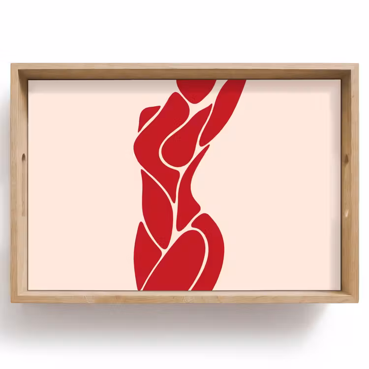 Dienblad - Vrouw - Figuur - Abstract - Modern - Rood — 1