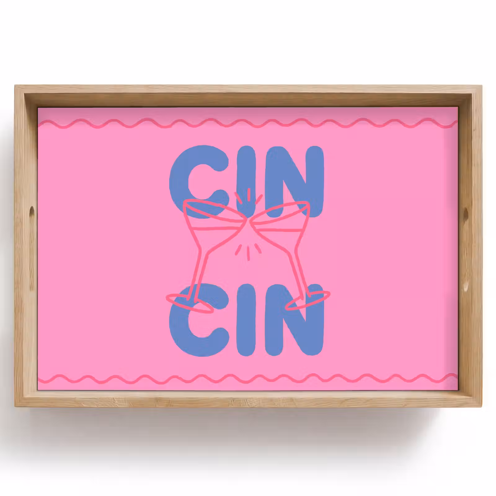 Dienblad - Drank - Glazen - Proost - Modern - Roze — 1