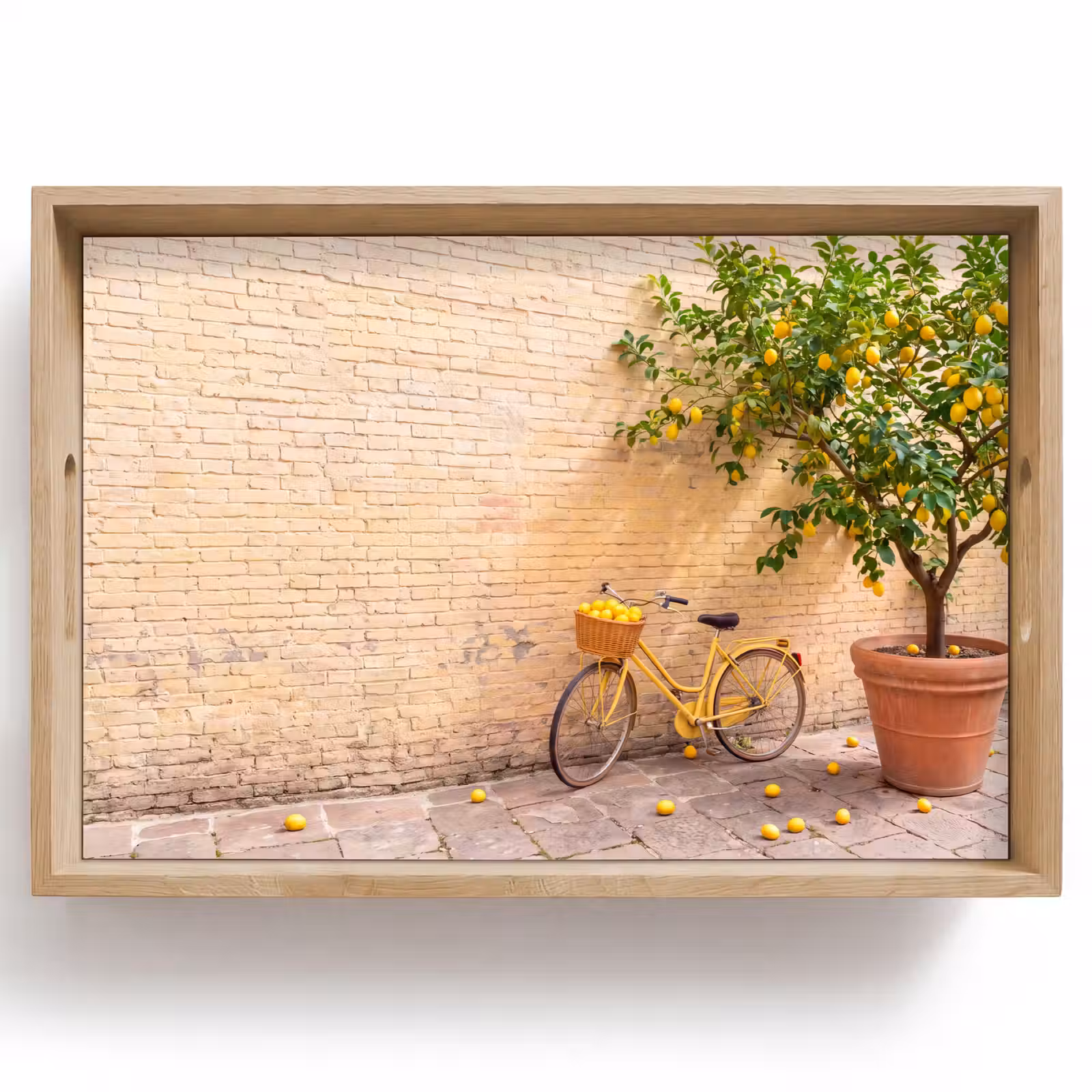 Dienblad - Fiets - Mand - Eten - Geel - Zomer — 1