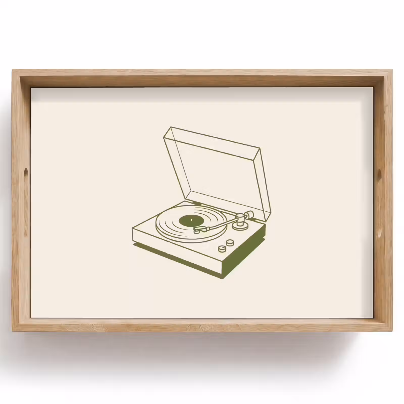 Dienblad - Platenspeler - Vinyl - Muziek - Minimalistisch - Groen — 1