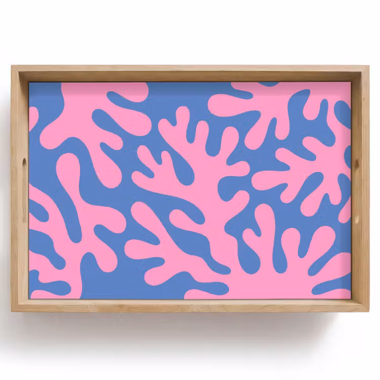 Dienblad - Abstract - Vormen - Roze - Blauw — 1