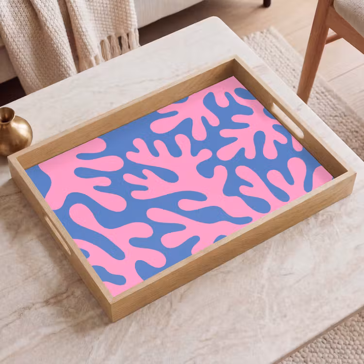 Dienblad - Abstract - Vormen - Roze - Blauw — 2