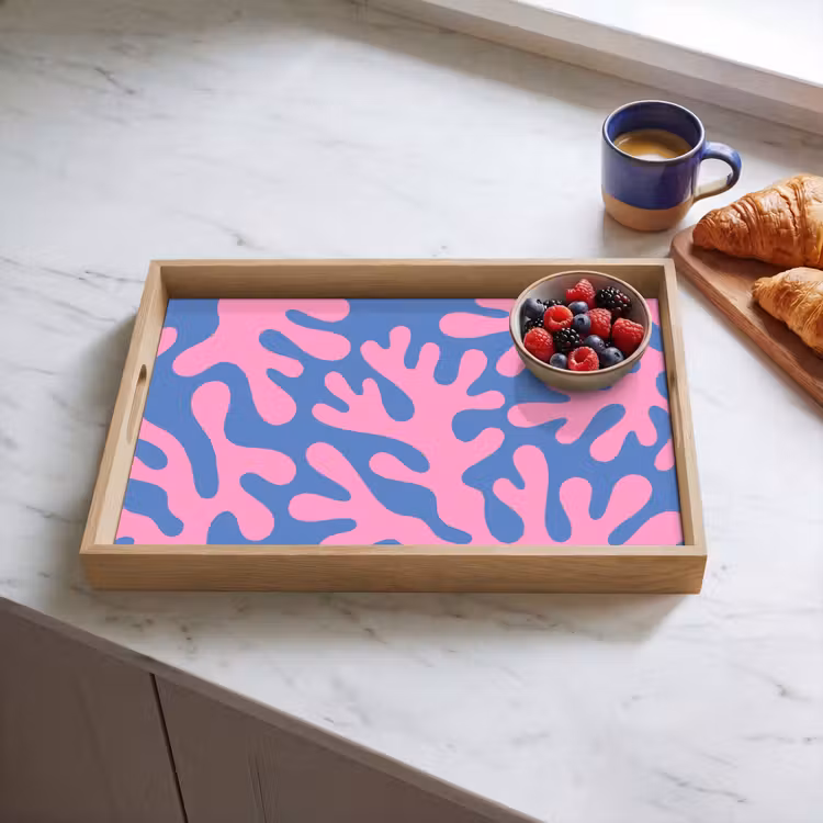 Dienblad - Abstract - Vormen - Roze - Blauw — 4