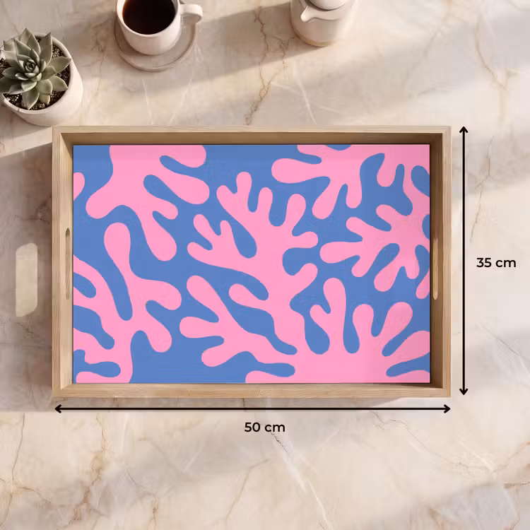 Dienblad - Abstract - Vormen - Roze - Blauw — 9