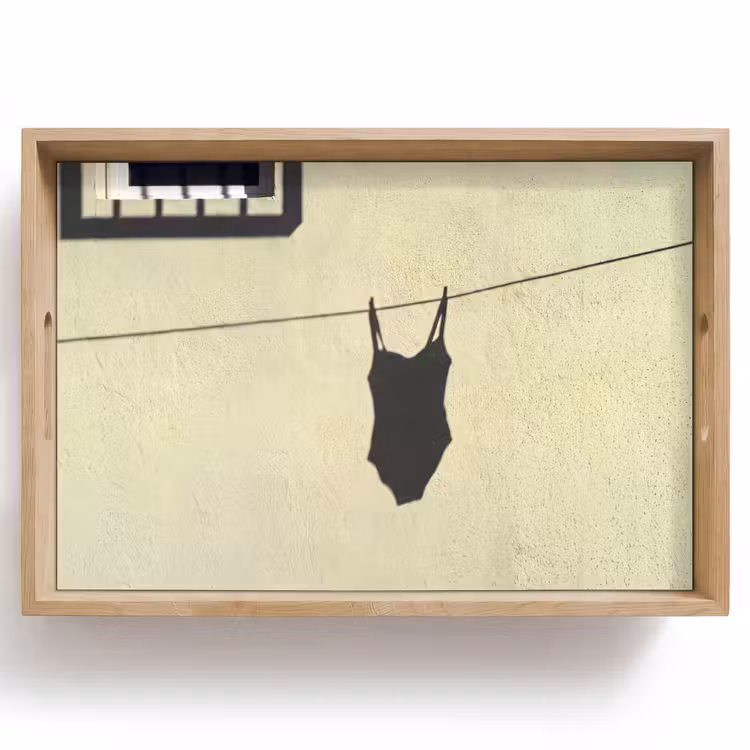 Dienblad - Badpak - Schaduw - Muur - Zomer - Minimalistisch — 1