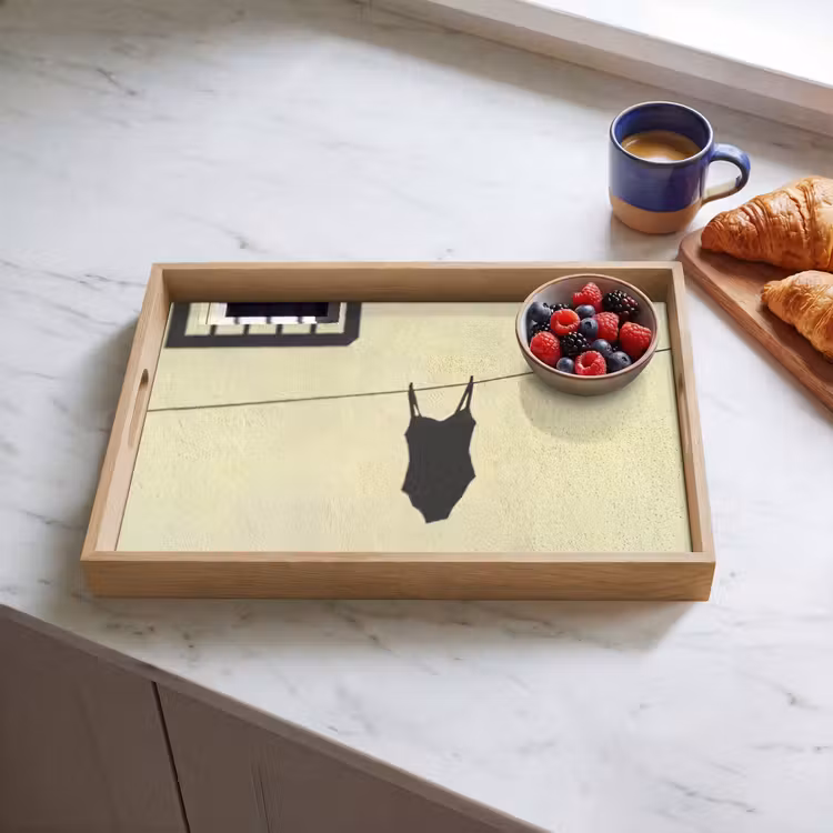Dienblad - Badpak - Schaduw - Muur - Zomer - Minimalistisch — 4