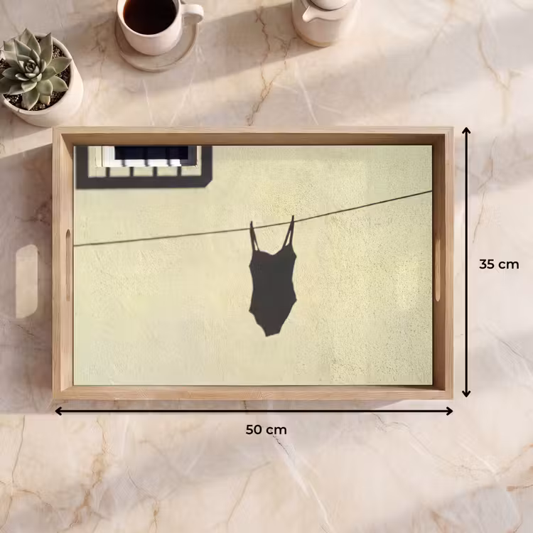Dienblad - Badpak - Schaduw - Muur - Zomer - Minimalistisch — 9