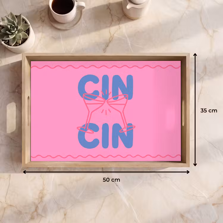 Dienblad - Drank - Glazen - Proost - Modern - Roze — 9