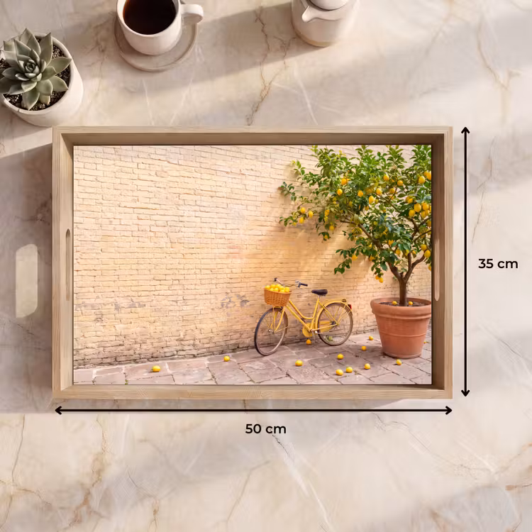 Dienblad - Fiets - Mand - Eten - Geel - Zomer — 9
