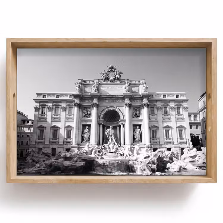Dienblad - Fontein - Beelden - Architectuur - Zwart-wit — 1