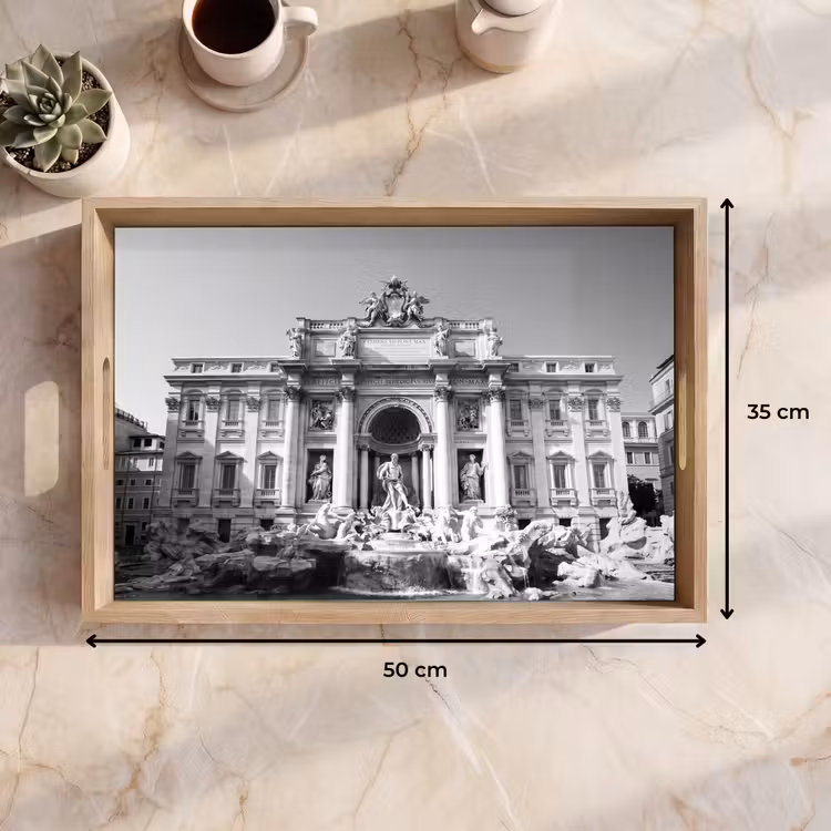 Dienblad - Fontein - Beelden - Architectuur - Zwart-wit — 9