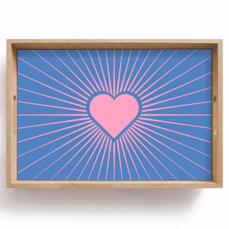 Dienblad - Hart - Stralen - Liefde - Modern - Roze — 1