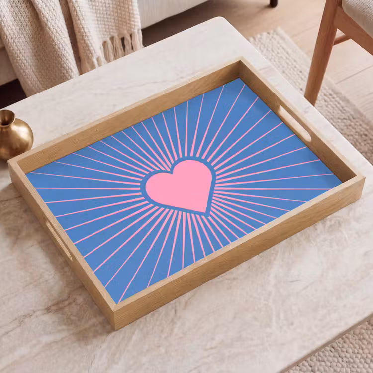 Dienblad - Hart - Stralen - Liefde - Modern - Roze — 2