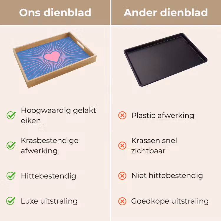 Dienblad - Hart - Stralen - Liefde - Modern - Roze — 3