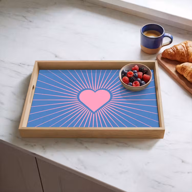 Dienblad - Hart - Stralen - Liefde - Modern - Roze — 4