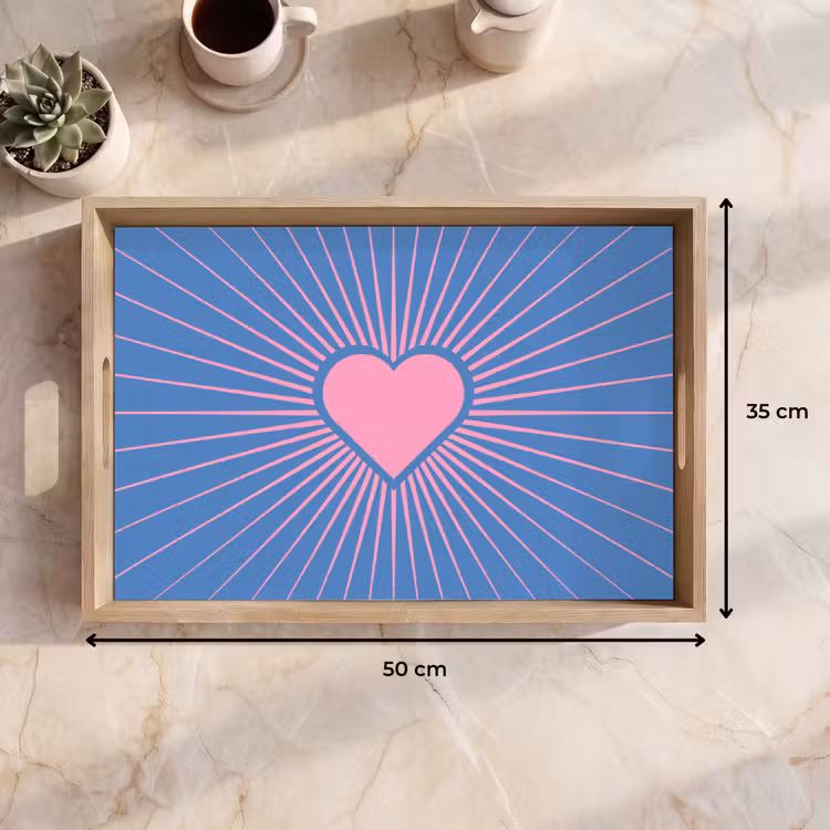 Dienblad - Hart - Stralen - Liefde - Modern - Roze — 9
