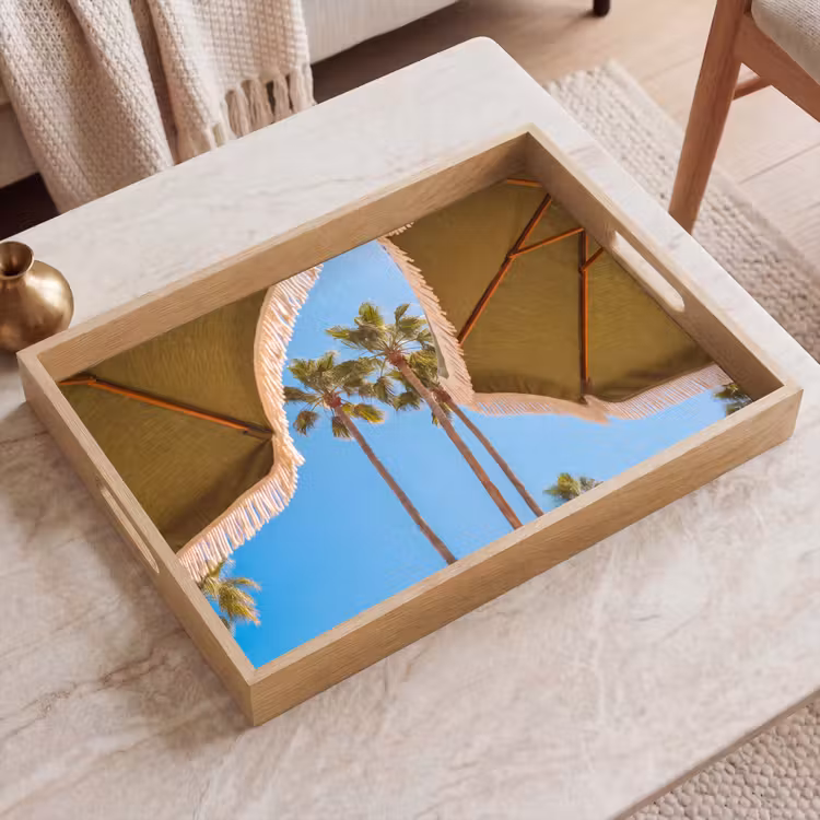 Dienblad - Parasol - Groen - Franjes - Zomer - Tropisch — 2
