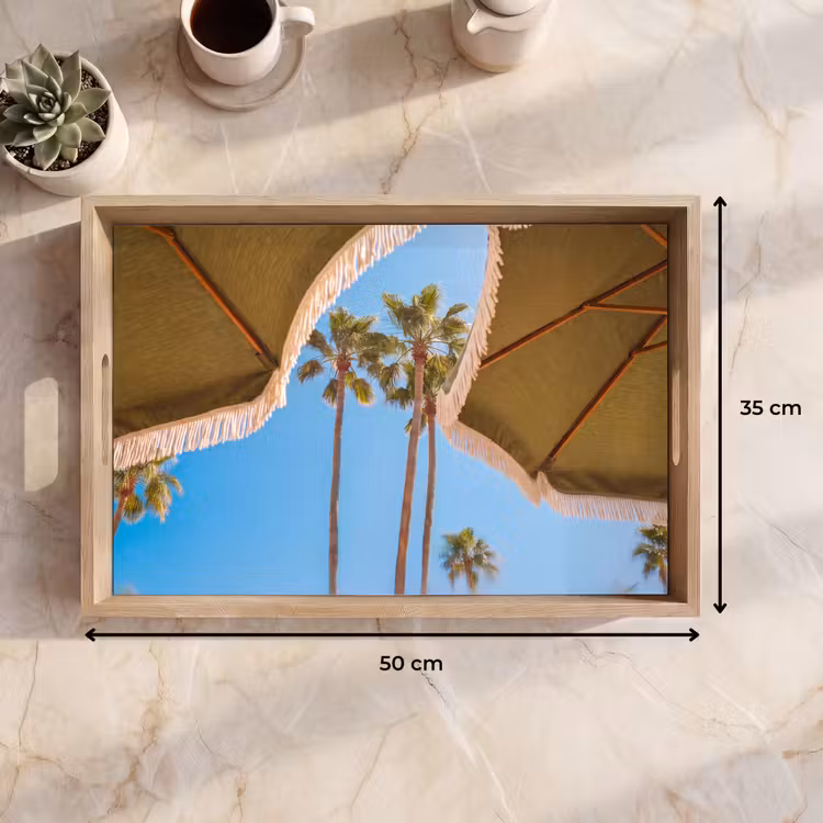 Dienblad - Parasol - Groen - Franjes - Zomer - Tropisch — 9