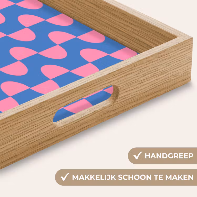 Dienblad - Patroon - Halve cirkels - Abstract - Modern - Roze - Blauw — 5