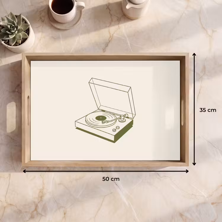 Dienblad - Platenspeler - Vinyl - Muziek - Minimalistisch - Groen — 9
