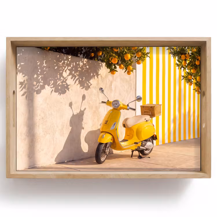 Dienblad - Scooter - Natuur - Zomer - Geel - Mediterraan — 1
