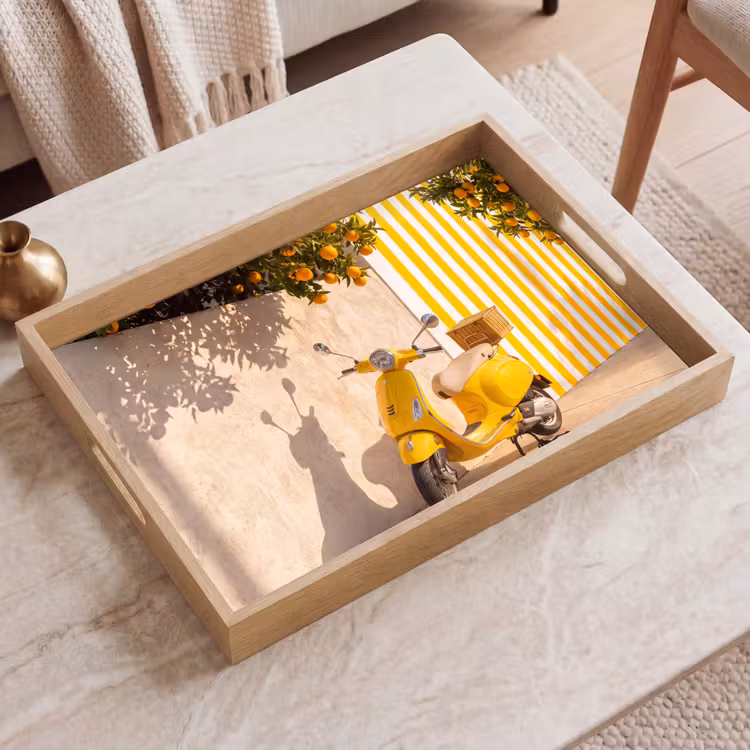 Dienblad - Scooter - Natuur - Zomer - Geel - Mediterraan — 2