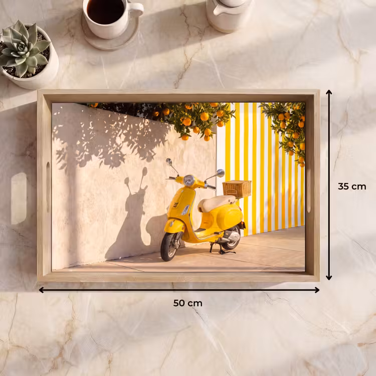 Dienblad - Scooter - Natuur - Zomer - Geel - Mediterraan — 9