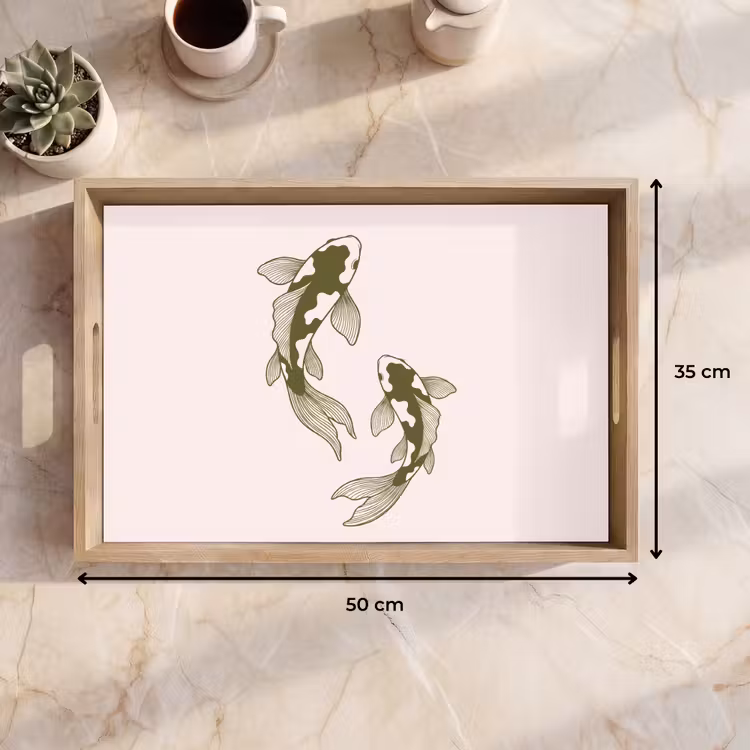 Dienblad - Vis - Zwemmend - Groen - Abstract - Dieren — 9