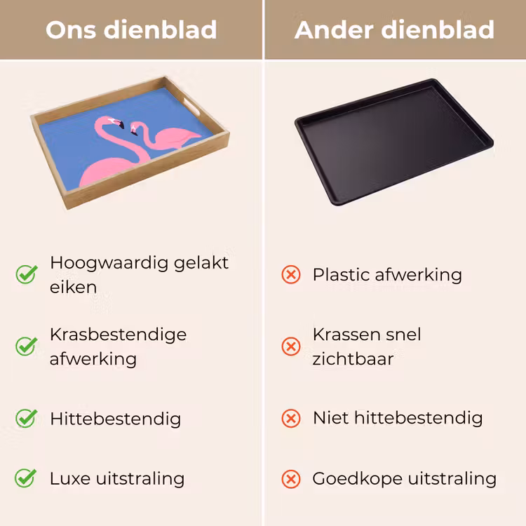 Dienblad - Vogel - Paar - Dieren - Modern - Roze — 3
