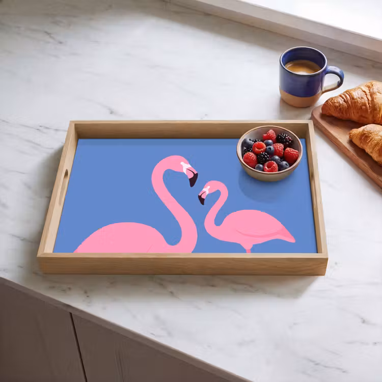 Dienblad - Vogel - Paar - Dieren - Modern - Roze — 4