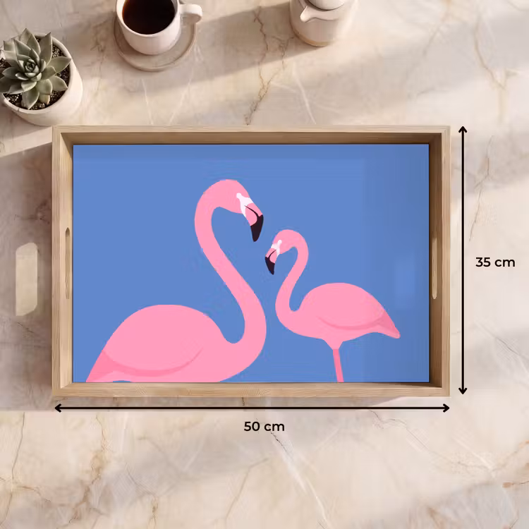 Dienblad - Vogel - Paar - Dieren - Modern - Roze — 9