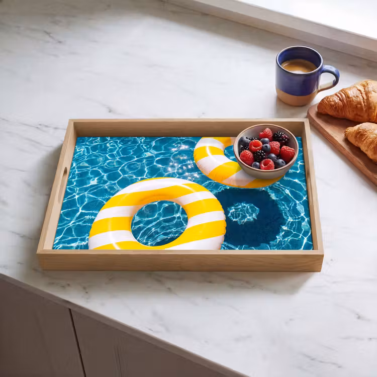 Dienblad - Zwembad - Zwembanden - Zomer - Geel - Blauw — 4