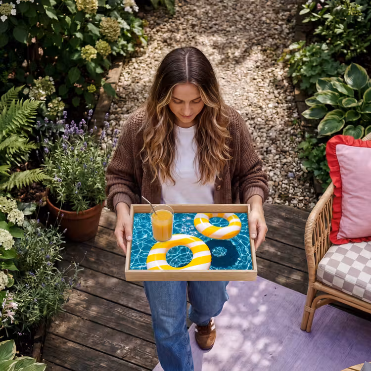 Dienblad - Zwembad - Zwembanden - Zomer - Geel - Blauw — 8